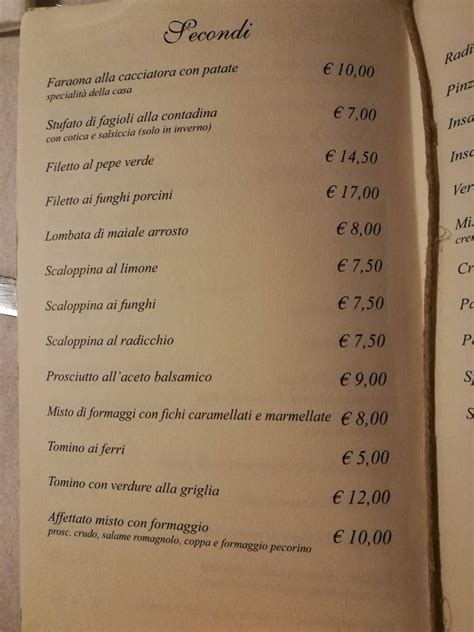 menu ristorante prada|la prada rioveggio.